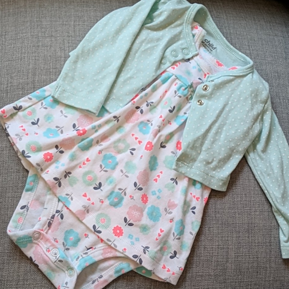 Carter's Child of Mine dress cardigan set